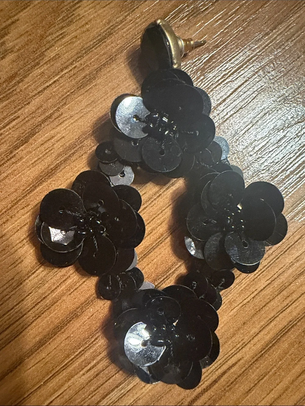 J crew Black Floral Sequin Drop Earrings - Women Jewelry
